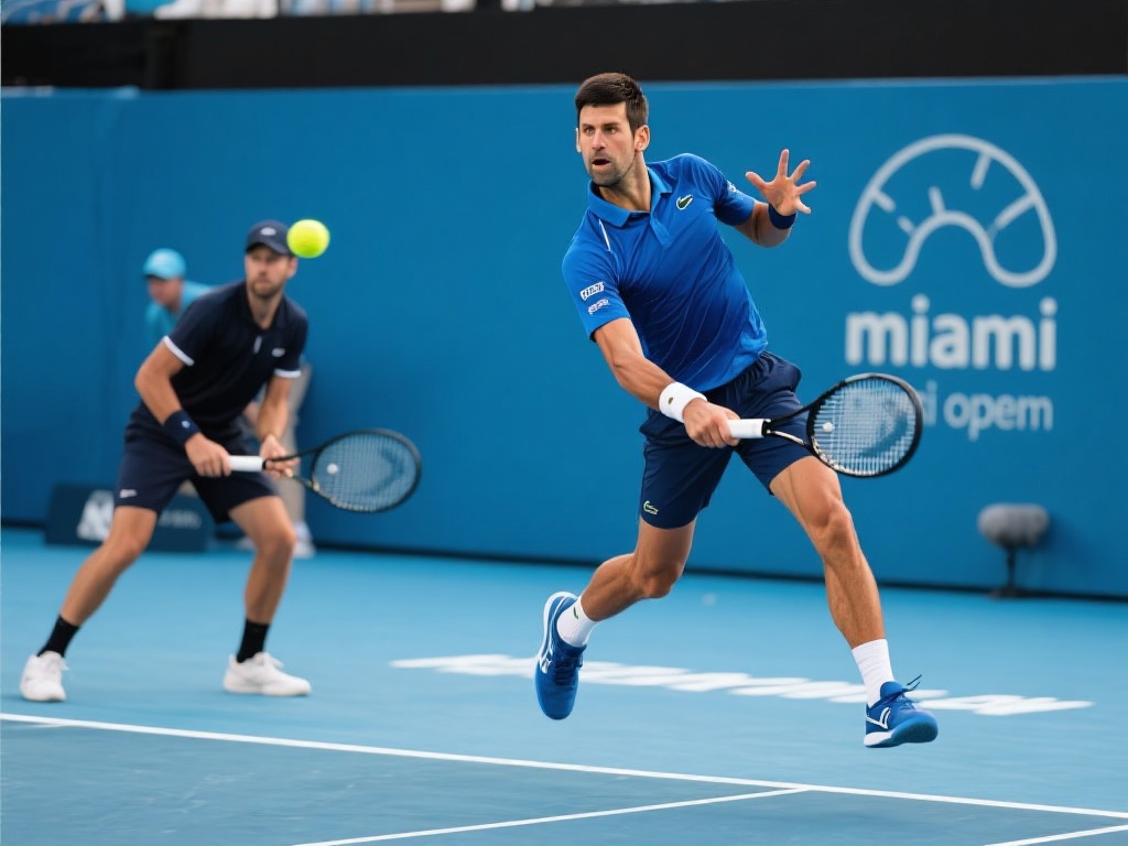 在最近的迈阿密公开赛中，德约科维奇展现了